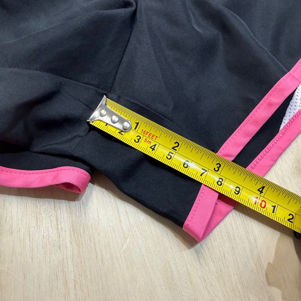 Bebe Sport Womens XL Black Pink White Mesh Panel Running Athletic Shorts - Picture 9 of 9